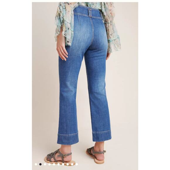 Anthropologie Pilcro & The Letterpress High Rise Cropped Flare Denim Jeans  28 - Picture 3 of 10